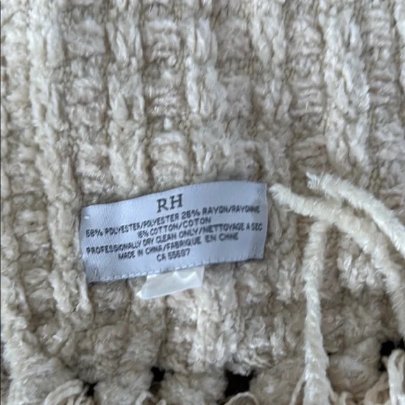Restoration Hardware Cream Textured Throw - Picture 2 of 4